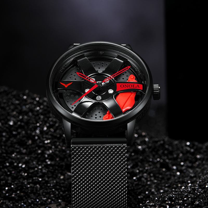 3d Hollow Wheel Hub Design Vanntett Mote Full Steel Herreklokke Quartz Watch