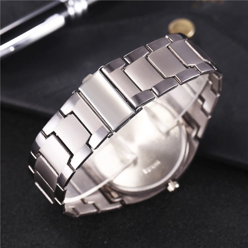 Business Fritids Enkle Arabiske Tall Dial Steel Band Herre Quartz Watch