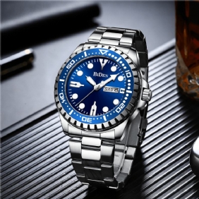 Business Style Full Steel Quartz Watch Calendar Luminous Display Watch