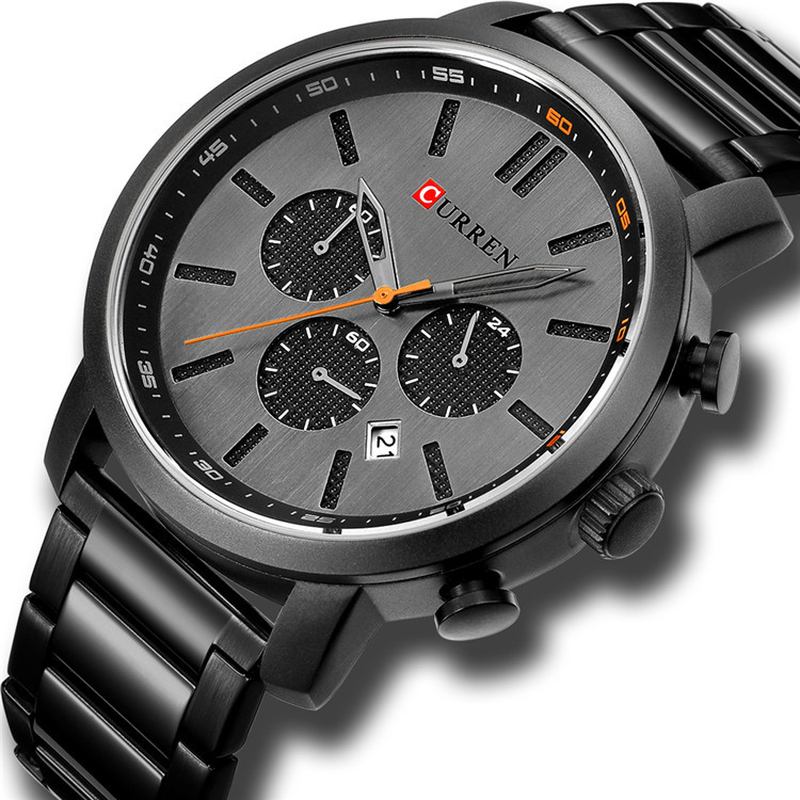 Chronograph Vanntett Kvartsklokke Business Style Menn Armbåndsur