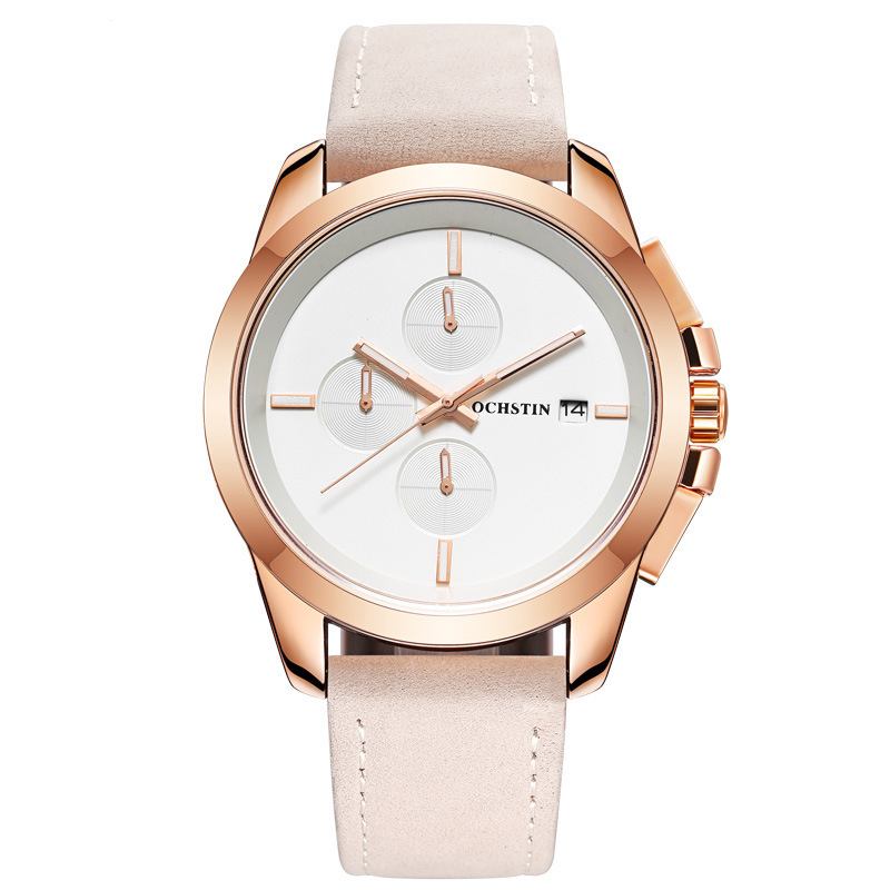 Ekte Skinn Fritids Style Menn Armbåndsur Kalender Quartz Watch