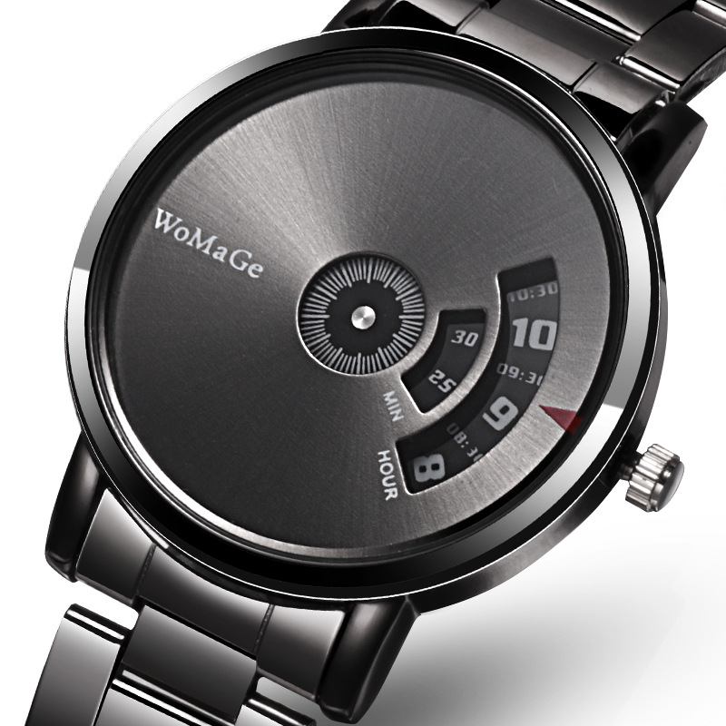 Herreklokke Mote Rustfritt Stålbånd Business Digital Quartz Watch