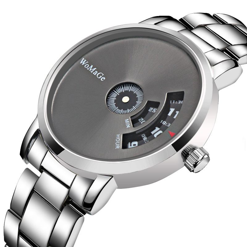 Herreklokke Mote Rustfritt Stålbånd Business Digital Quartz Watch