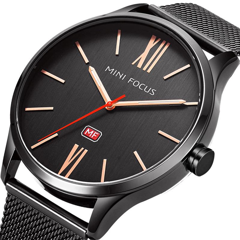 Herreklokke Simple Design Analog Quartz Movement Watch