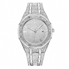 Luksus Mote Full Rhinestone Diamond Armbåndsur Unisex Quartz Watch