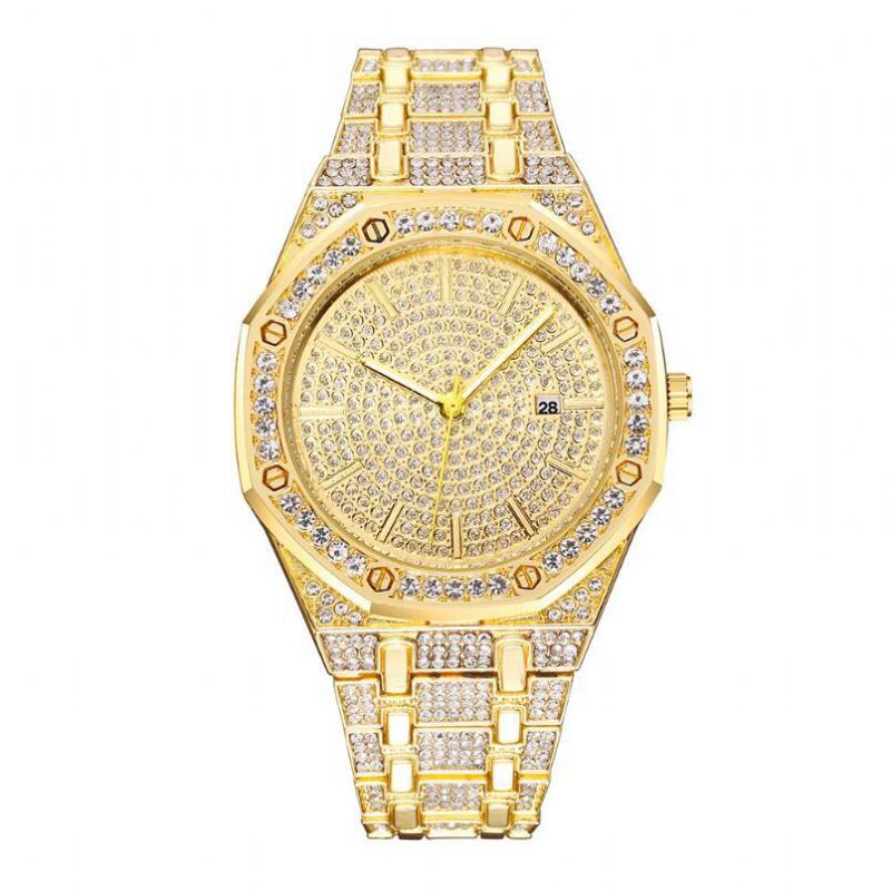 Luksus Mote Full Rhinestone Diamond Armbåndsur Unisex Quartz Watch