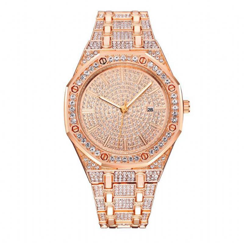 Luksus Mote Full Rhinestone Diamond Armbåndsur Unisex Quartz Watch