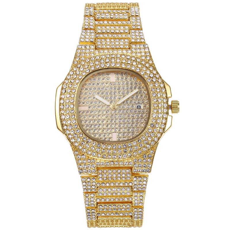 Luksus Mote Full Rhinestone Diamond Armbåndsur Unisex Quartz Watch