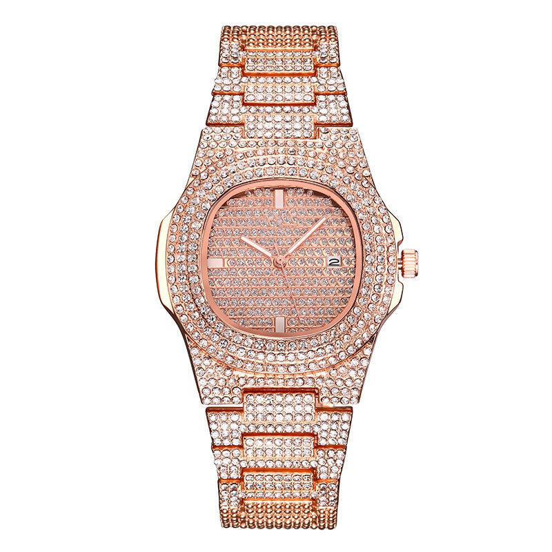 Luksus Mote Full Rhinestone Diamond Armbåndsur Unisex Quartz Watch