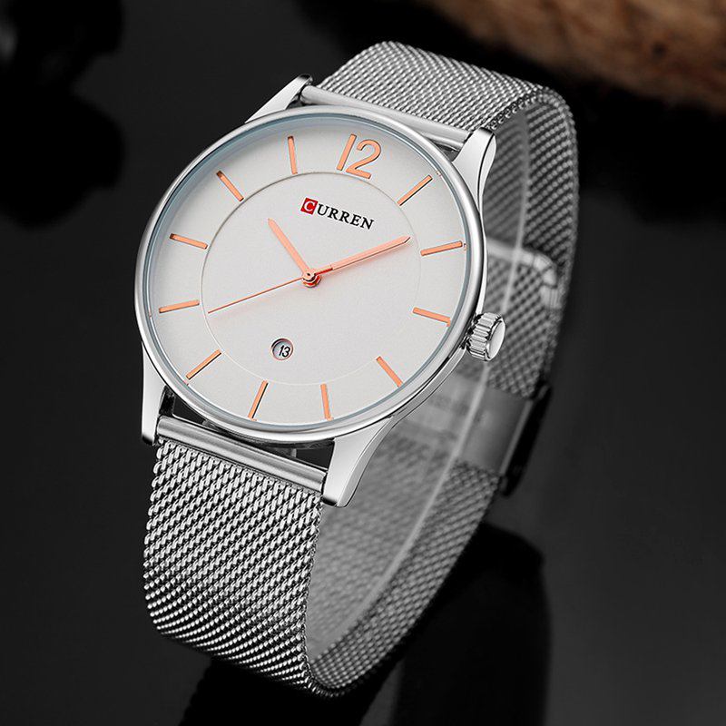 Menn Watch Ultra Thin Enkel Luksus Mann Kvarts Armbåndsur