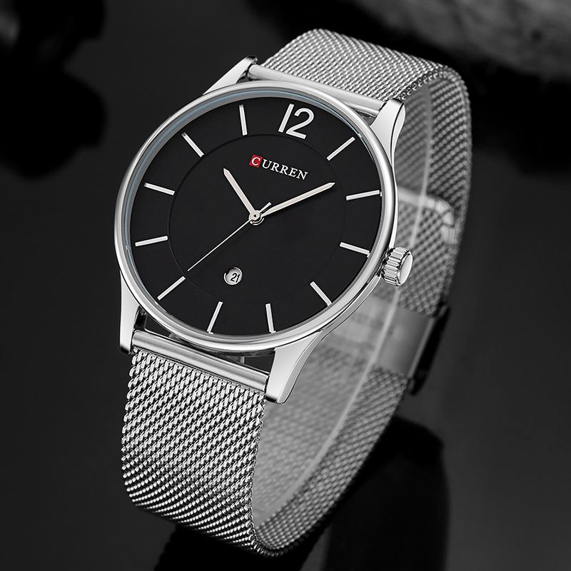 Menn Watch Ultra Thin Enkel Luksus Mann Kvarts Armbåndsur