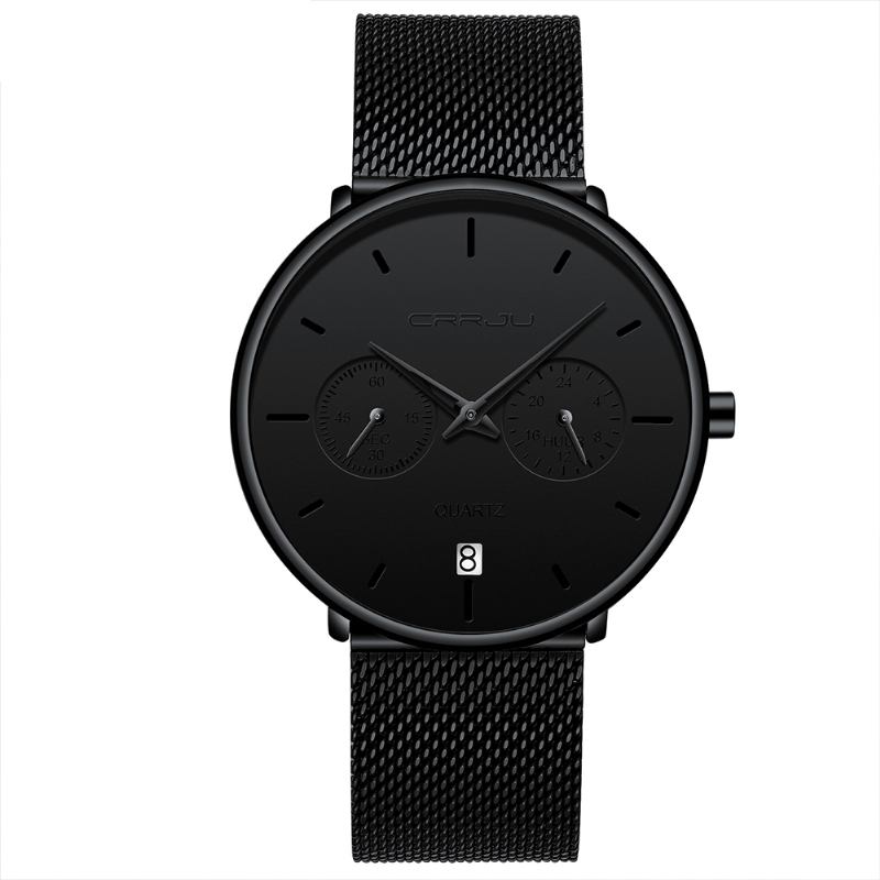 Mote Business Style 24hours Calendar Case Herre Simple Dial Quartz Watch