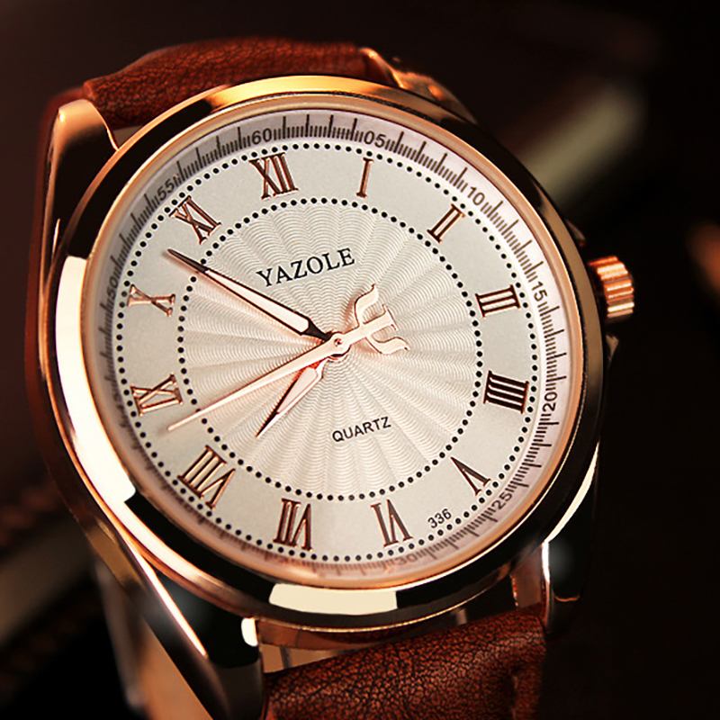 Mote Business Vanntett Creative Dial Lærreim Herre Quartz Watch