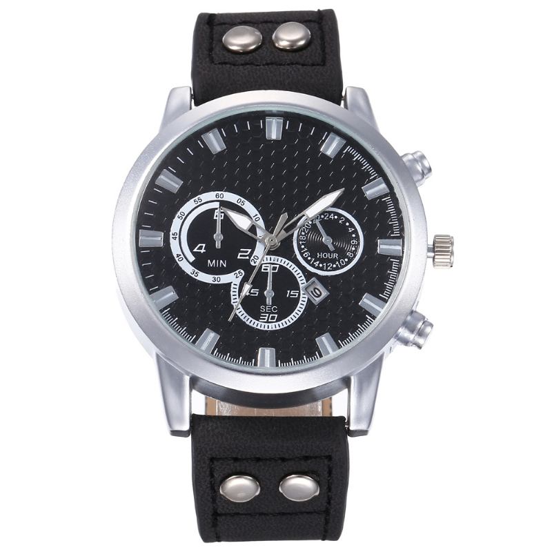 Mote Elegent Sports Business Fritids Belte Herreklokke Quartz Watch