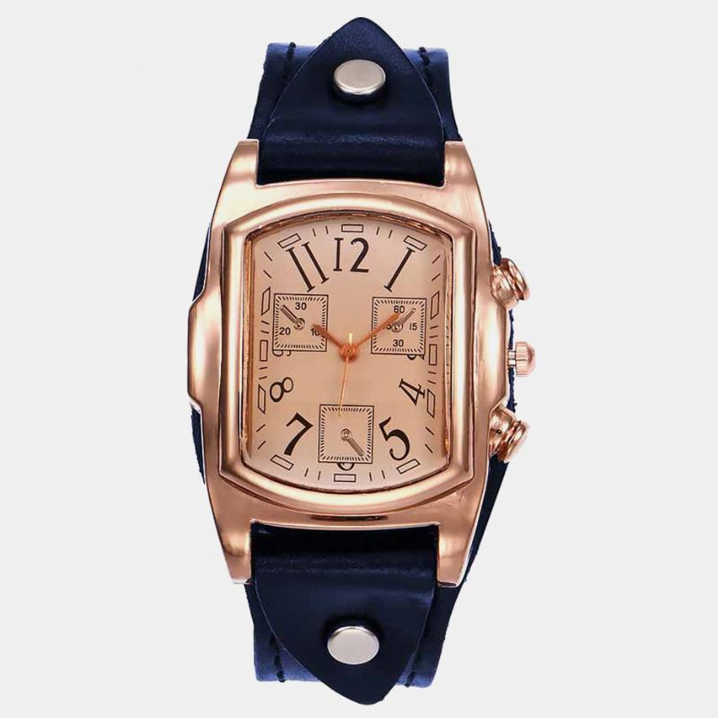 Mote Fargerik Luksus Retro Skinnrem Time Display Quartz Watch