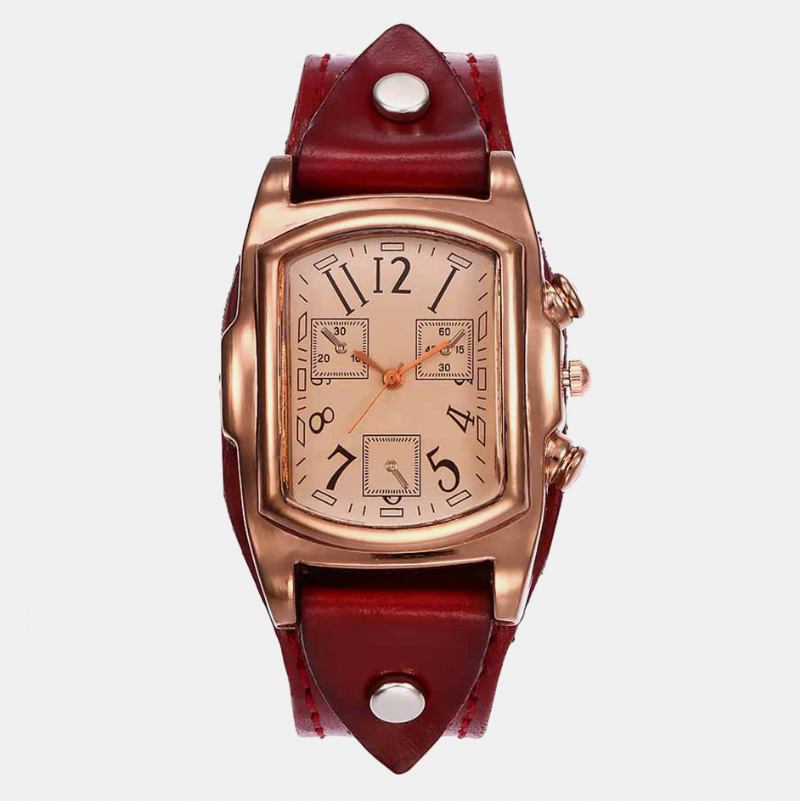 Mote Fargerik Luksus Retro Skinnrem Time Display Quartz Watch