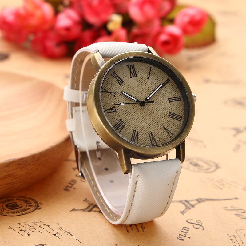 Mote Fargerik Stropp Denim Pu-rem Fritids Dial Menn Dame Watch Quartz Watch