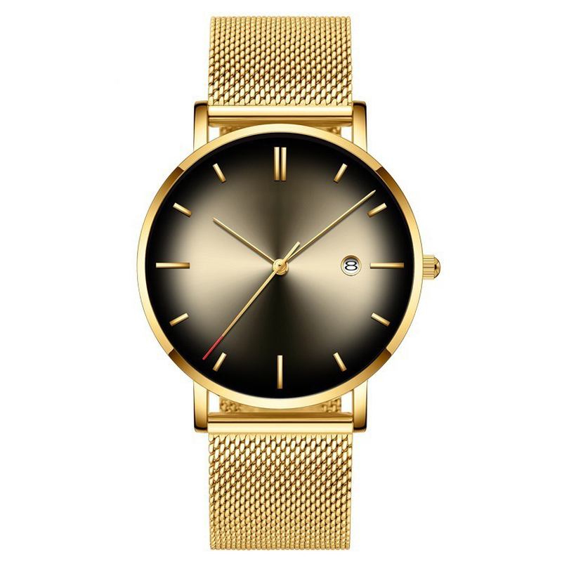 Mote Fritids Business Gradient Color Multi-function Mesh Strap Quartz Watch