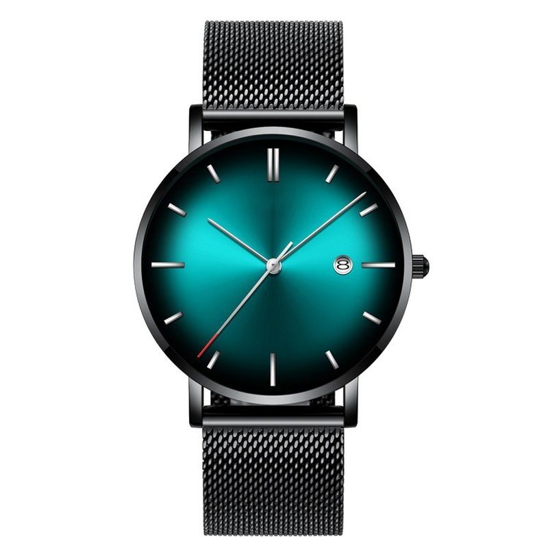 Mote Fritids Business Gradient Color Multi-function Mesh Strap Quartz Watch