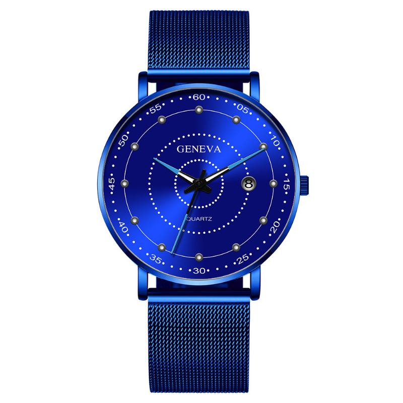 Mote Herre Business Watch Dekorert Pointer Luminous Quartz Watch