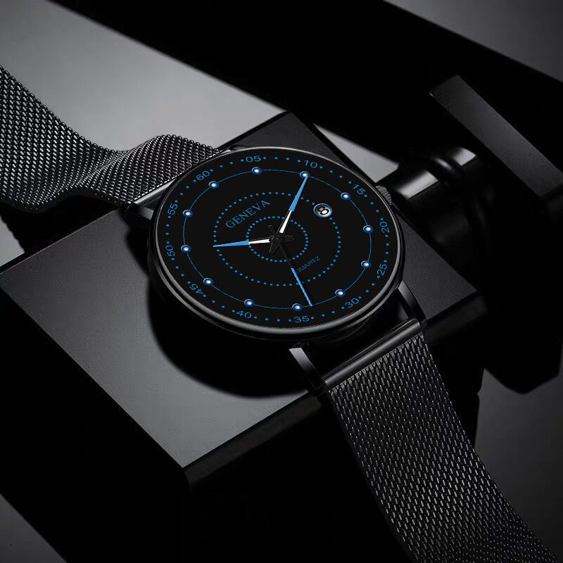 Mote Herre Business Watch Dekorert Pointer Luminous Quartz Watch