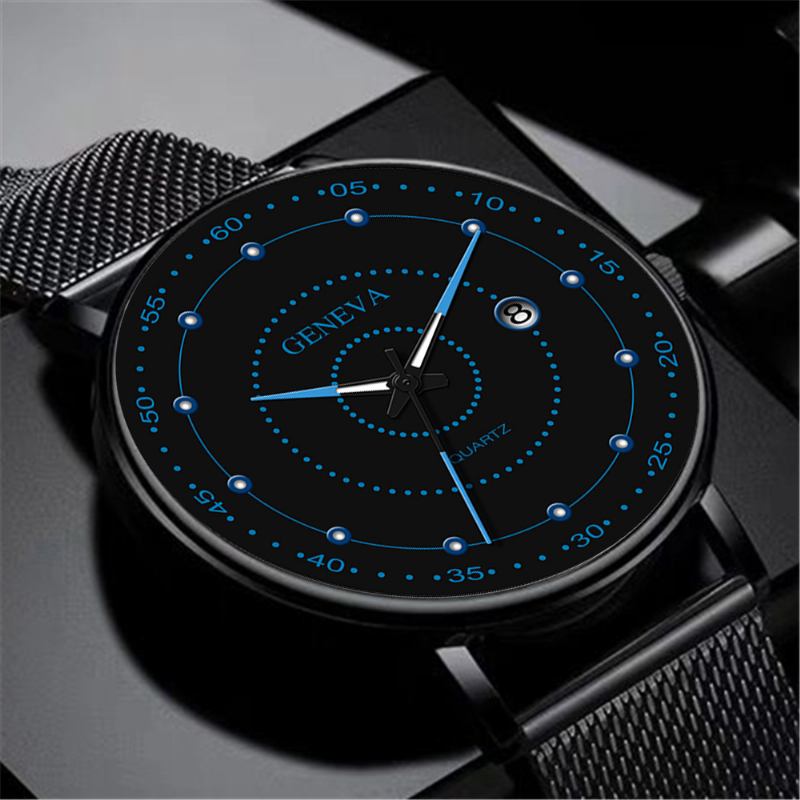 Mote Herre Business Watch Dekorert Pointer Luminous Quartz Watch