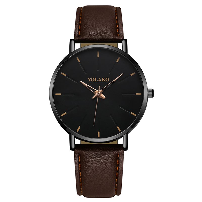 Mote Lærreim Menn Simple Dial Quartz Watch