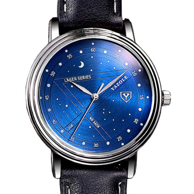 Mote Menn Quartz Watch Fritids Stars Pattern Dial Armbåndsur