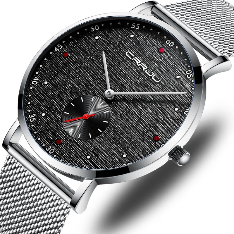 Mote Red Dot Design Full Steel Second Dial Herre Quartz Watch