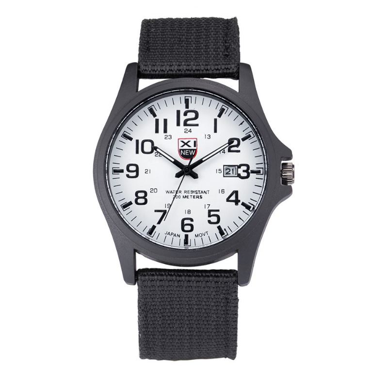 Nylon Band Fritids Style Quartz Watch Dato Display Herre Armbåndsur