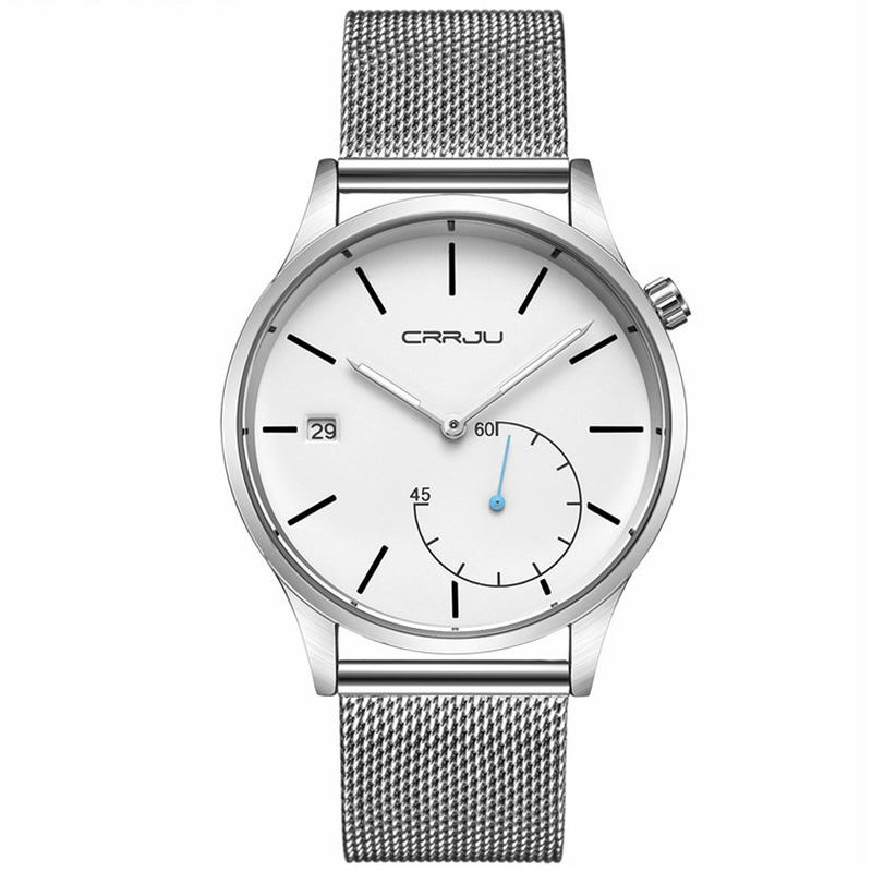 Uformell Kalender Skinnrem Working-dials Herre Armbåndsur Quartz Watch