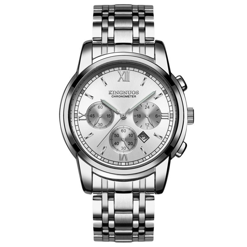 Uformell Stil Herre Armbåndsur Full Steel Quartz Watch