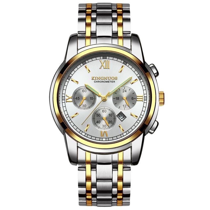 Uformell Stil Herre Armbåndsur Full Steel Quartz Watch