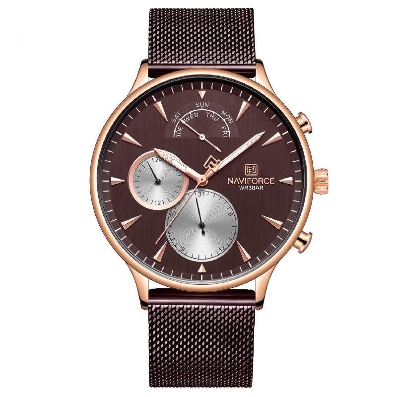 Ultra Tynn Fritids Style Menn Armbåndsur Rustfritt Stål Band Quartz Watch