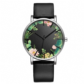 Unisex Armbåndsur Blomstrete Picture Dial Display Quartz Watch