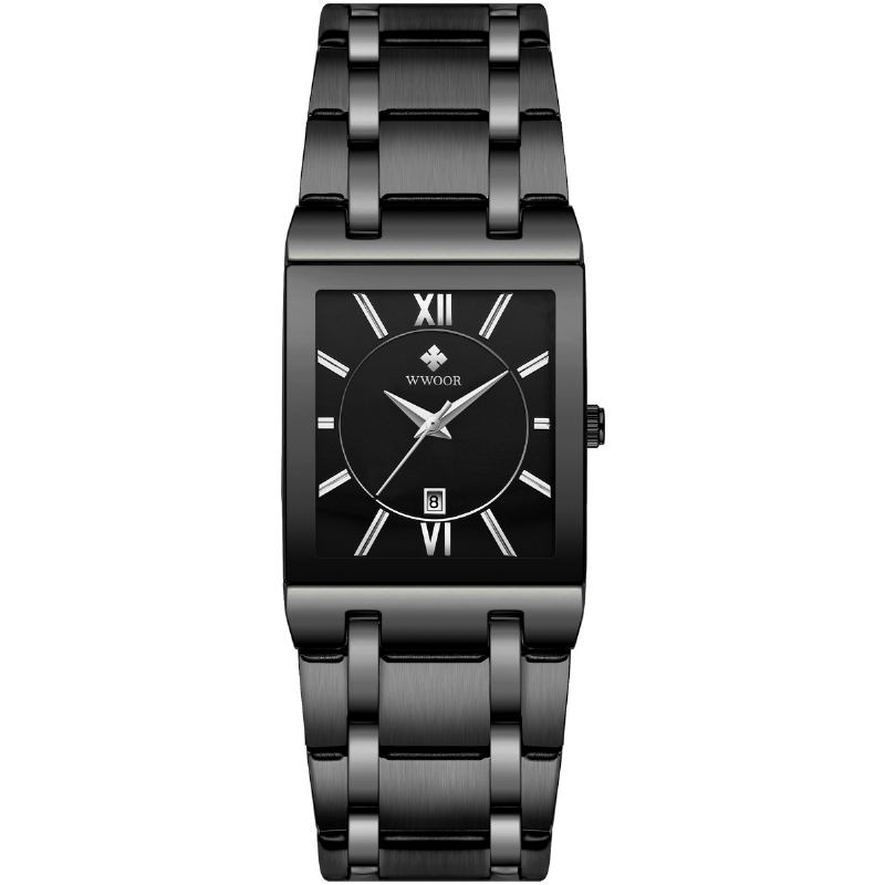 Vanntett Full Steel Business Style Menn Watch Dato Display Quartz Watch