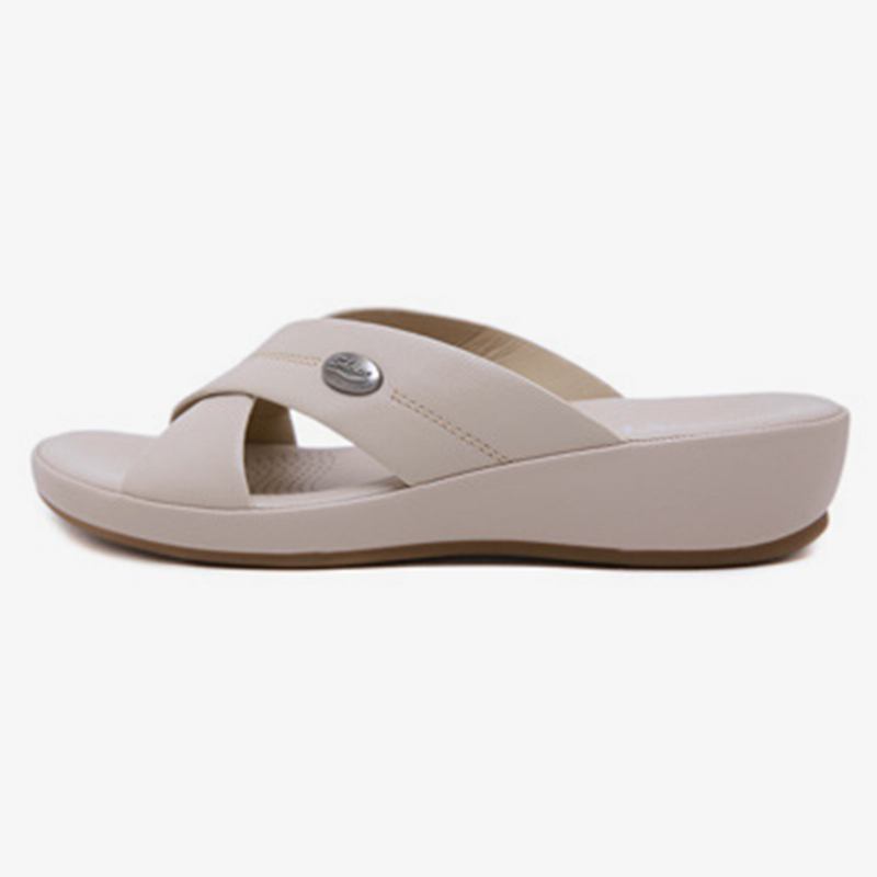 Kvinner Beach Peep Toe Cross Strap Kiler Hælsandaler