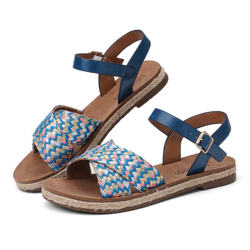 Kvinner Cross Woven Strap Fritids Sandaler