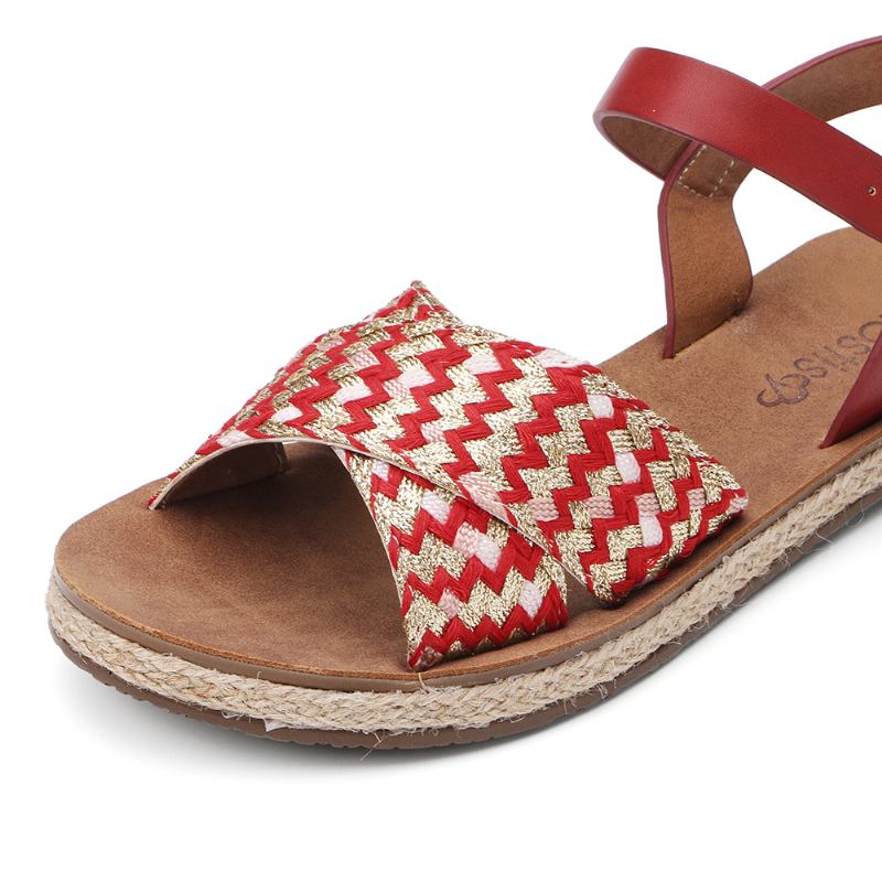 Kvinner Cross Woven Strap Fritids Sandaler