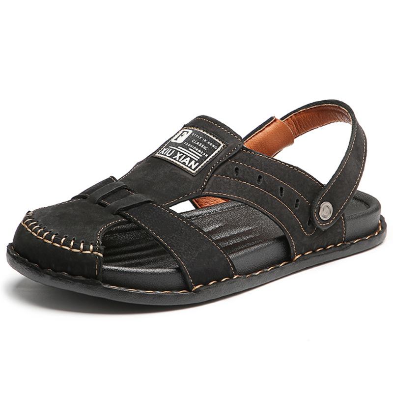 Menn Cow Leather Fritids Myk Sole Fishing Beach Sandaler