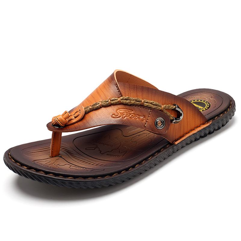 Menn Skinn Sandlas Flip Flops