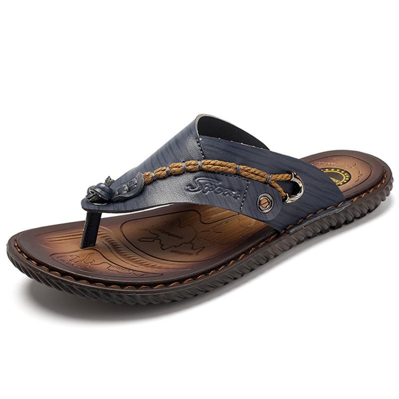 Menn Skinn Sandlas Flip Flops