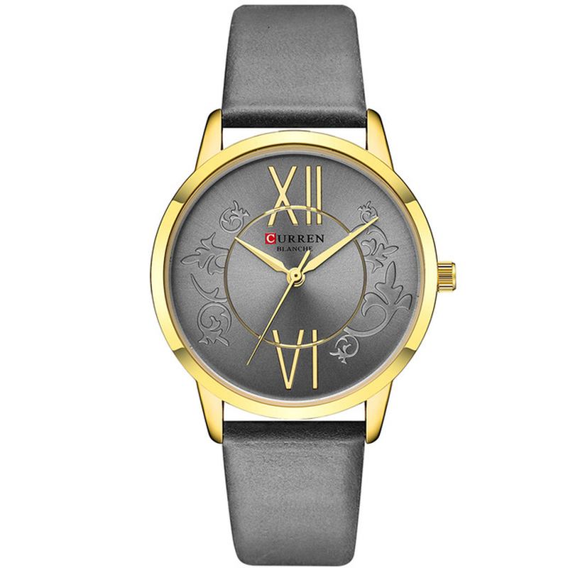 Analog Fritids Style Dame Armbåndsur Leather Band Quartz Watch