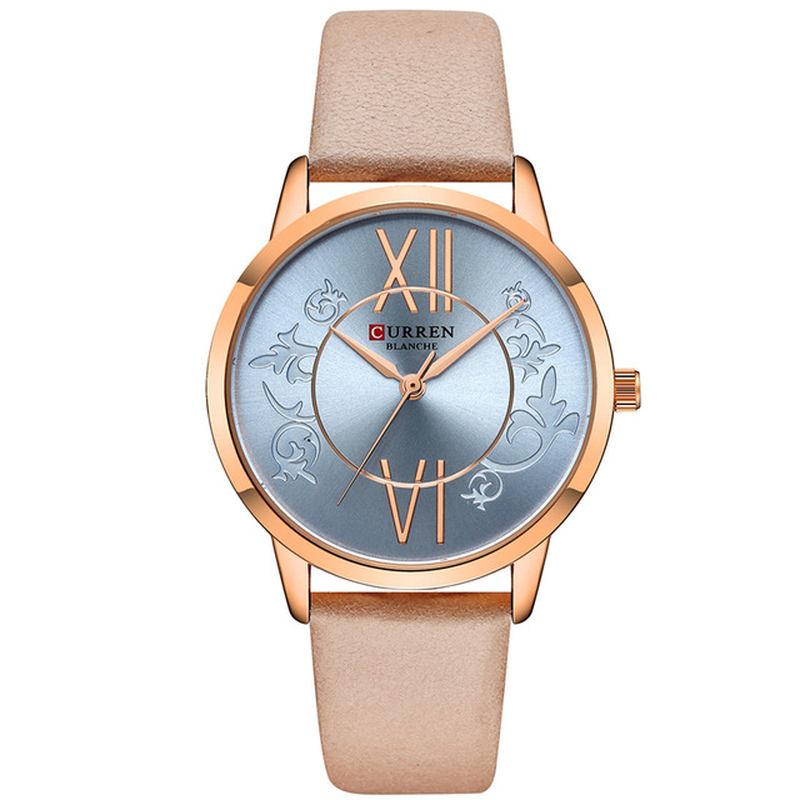 Analog Fritids Style Dame Armbåndsur Leather Band Quartz Watch