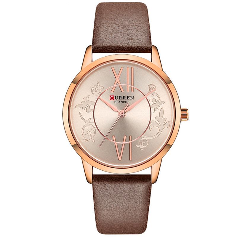 Analog Fritids Style Dame Armbåndsur Leather Band Quartz Watch