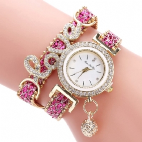 Anheng Kvinner Armbånd Watch Crystal Mote Style Full Quartz Watch