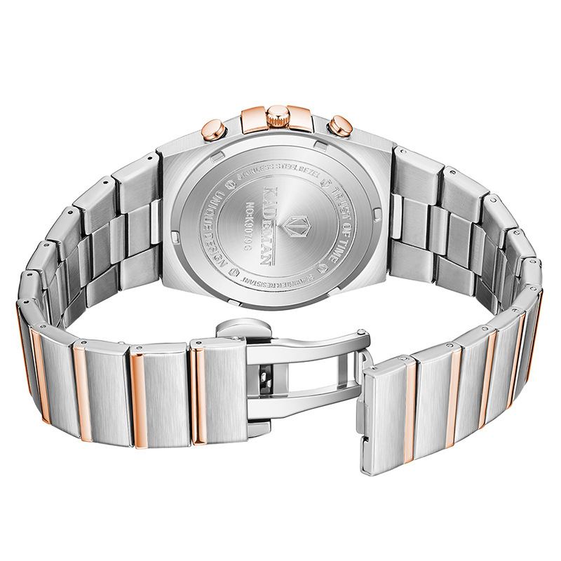 Crystal Elegant Design Dual Display Watch Full Steel Kvartsklokke For Kvinner