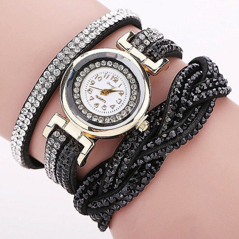 Crystal Retro Style Dame Armbånd Watch Dress Quartz Klokker