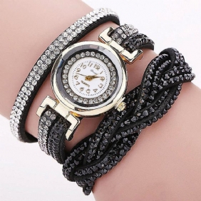 Crystal Retro Style Dame Armbånd Watch Dress Quartz Klokker