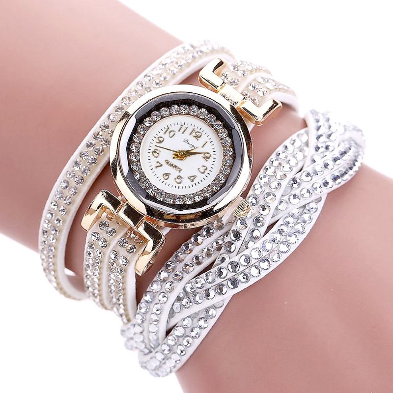 Crystal Retro Style Dame Armbånd Watch Dress Quartz Klokker